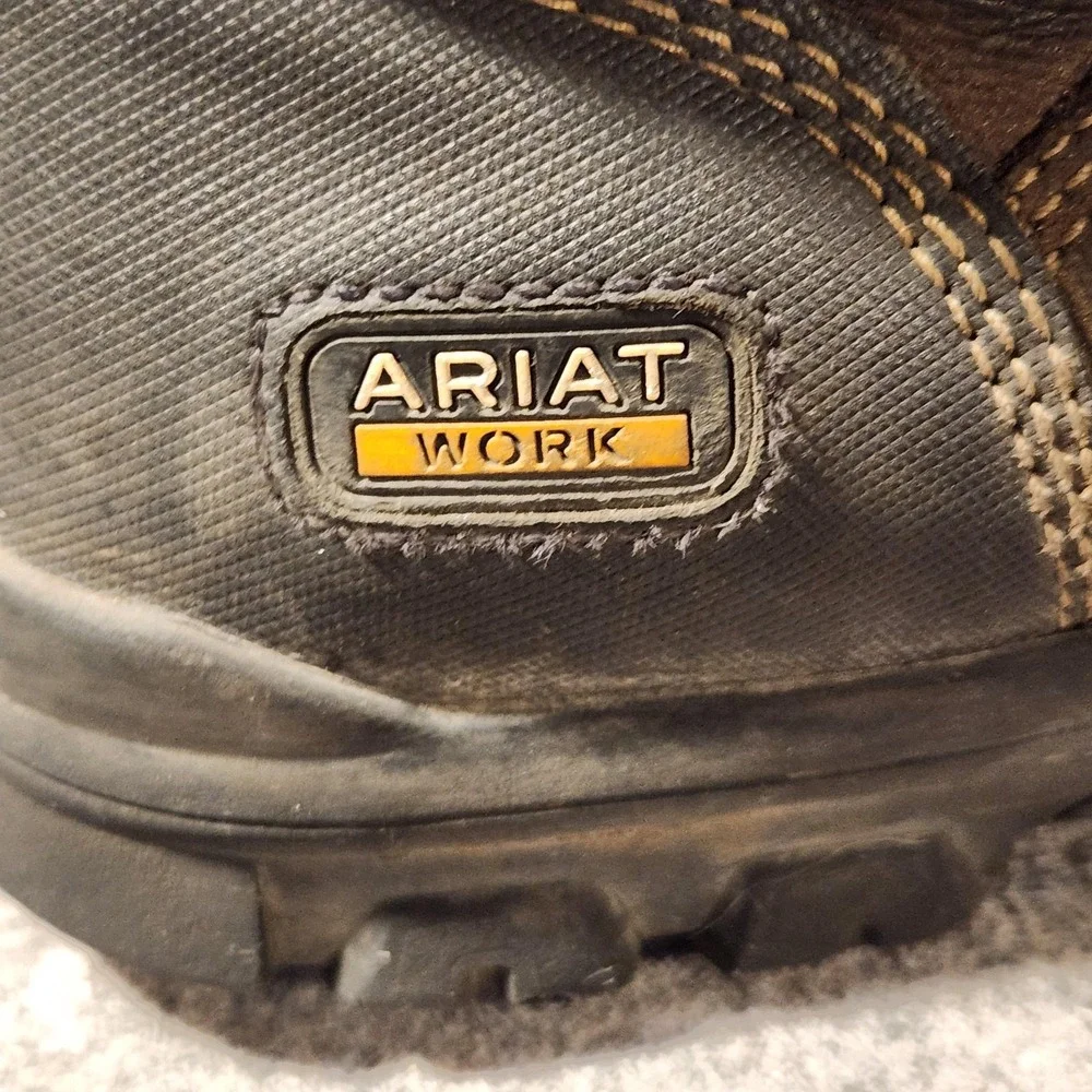 Ariat Workhog Boots‎ Mens Size 11 EE Brown Leather Waterproof Work Combat